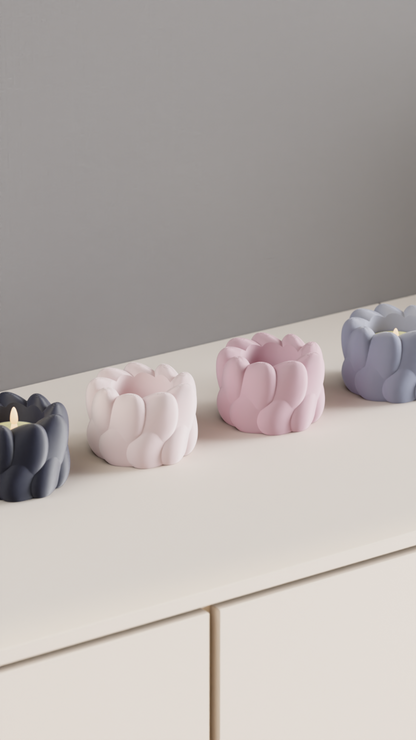 Tealight Holder, Ambient Tabletop Accent, Modern Art Deco Keepsake, Contemporary