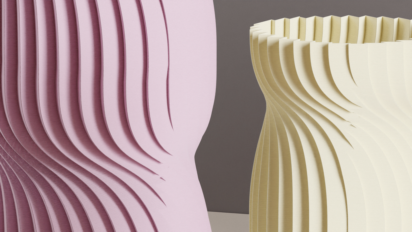 Original Nordic Style Spiral Vase, Twisted Undulating Ridges, Contemporary Decorative Mantel Piece, Geometric Desk