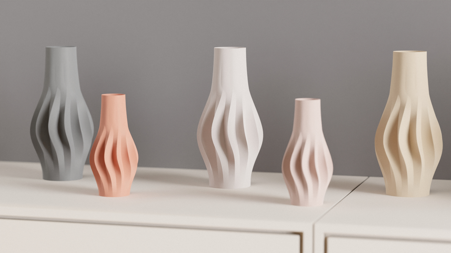 Spiral Vase, Minimalist Japandi Sculptural Tabletop Flower Holder, Modern Accent