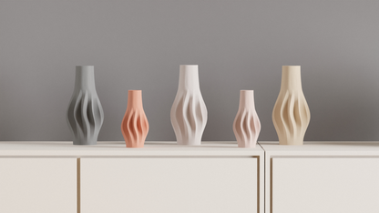 Spiral Vase, Minimalist Japandi Sculptural Tabletop Flower Holder, Modern Accent