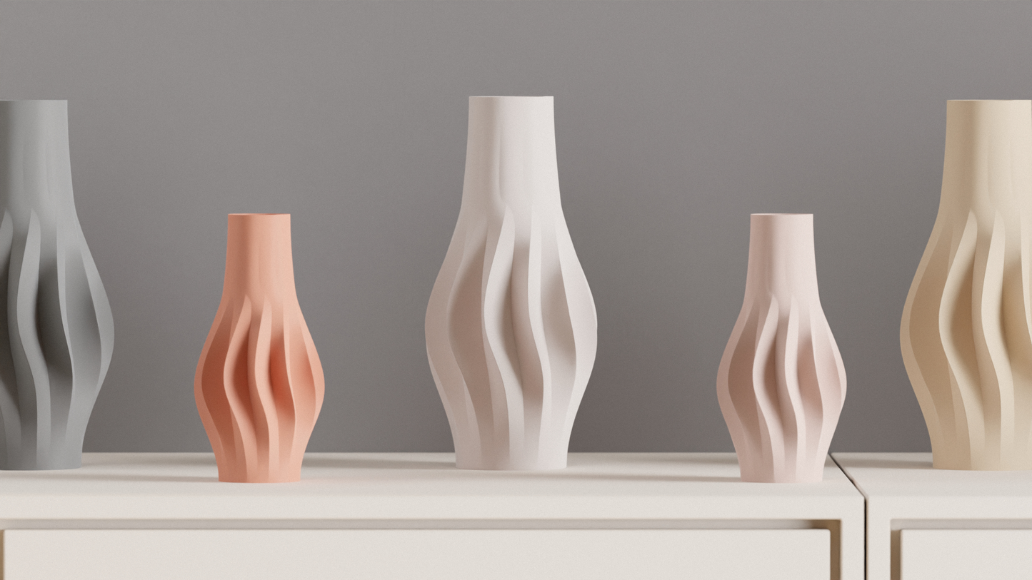 Spiral Vase, Minimalist Japandi Sculptural Tabletop Flower Holder, Modern Accent