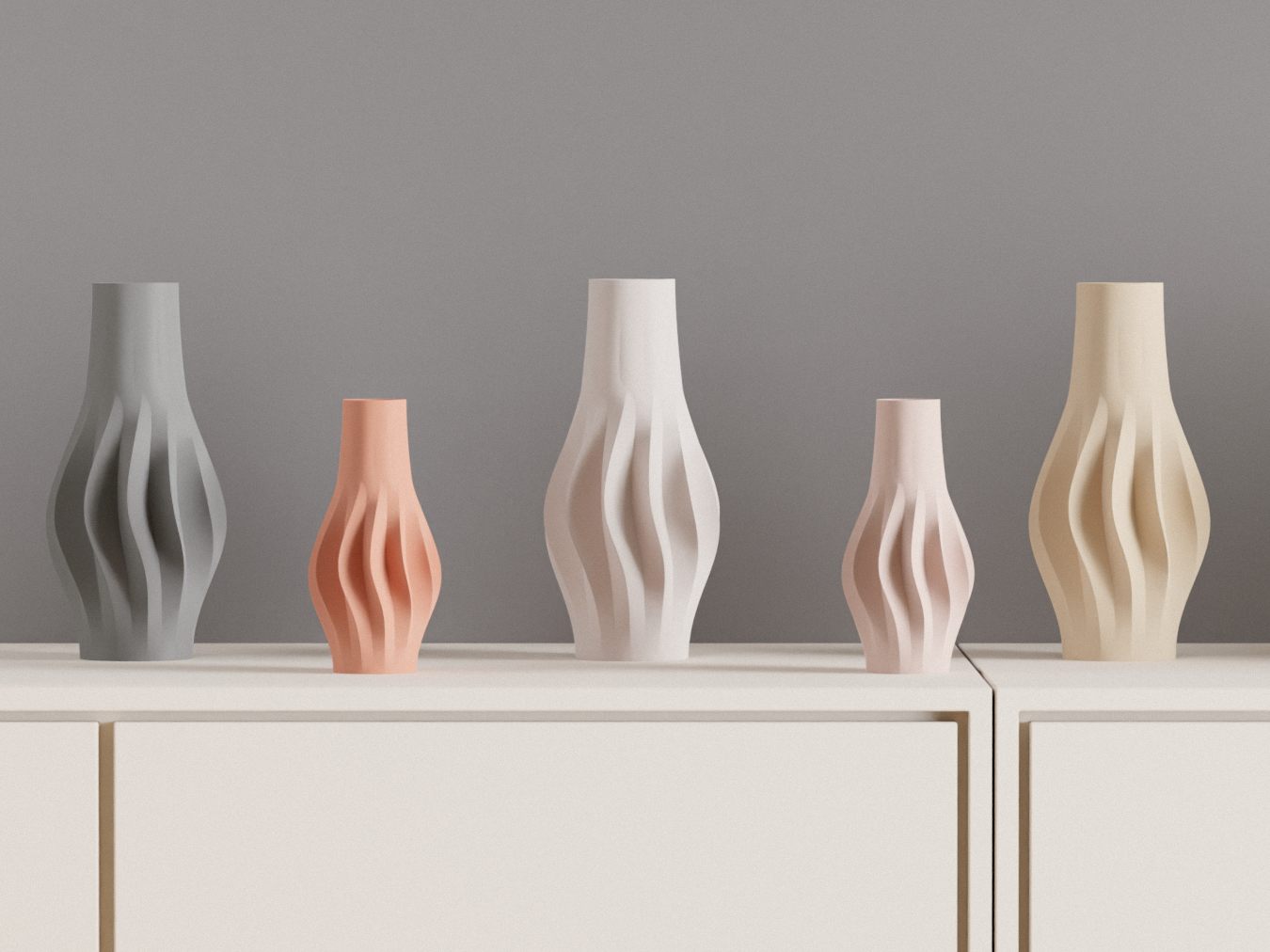 Spiral Vase, Japandi Tabletop Dried Floral Accent Contemporary Minimalist Sculptural