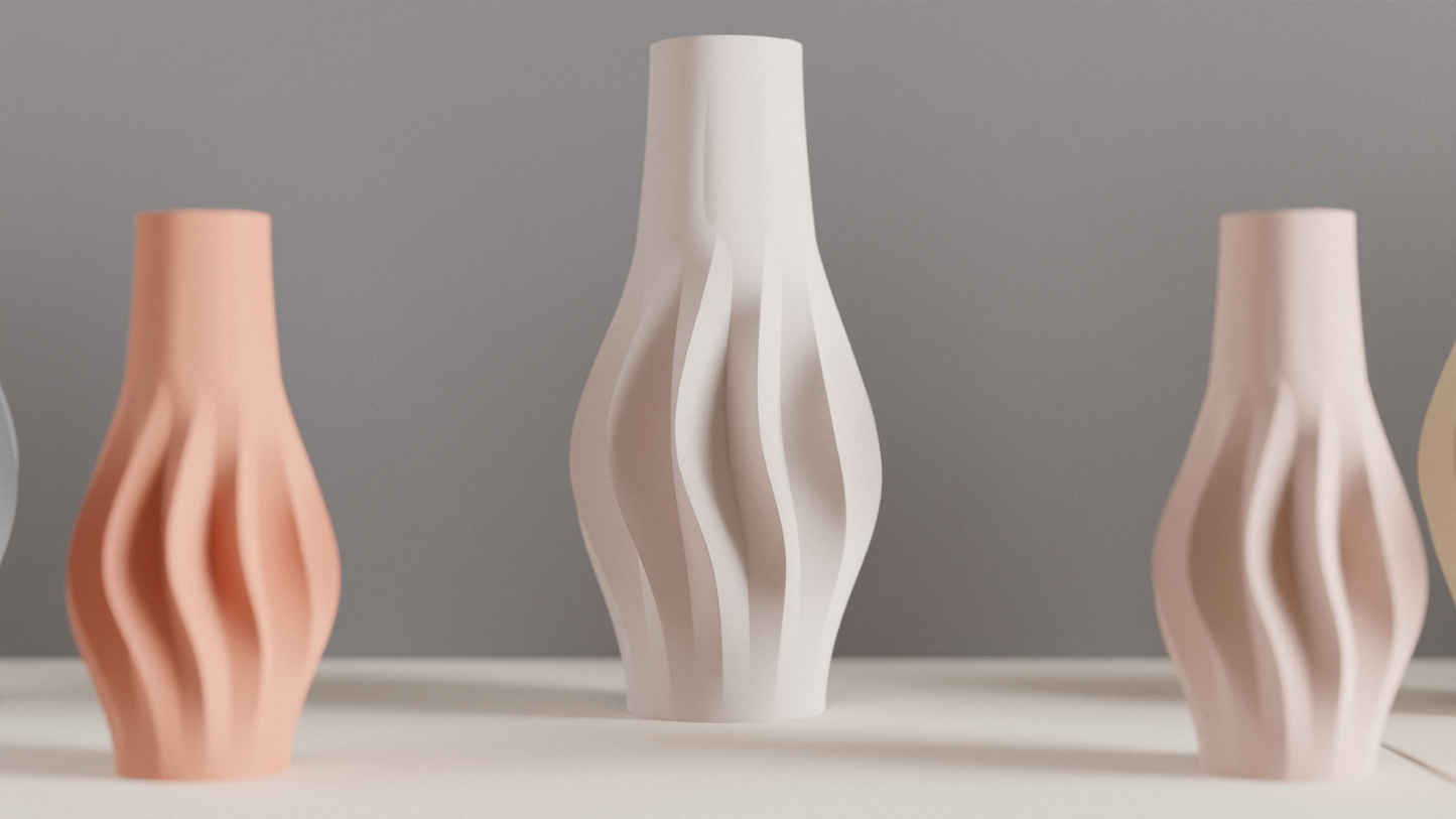 Spiral Vase, Japandi Tabletop Dried Floral Accent Contemporary Minimalist Sculptural