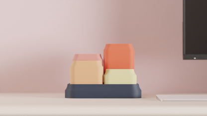 Desk Organizer, Modular Geometric Workstation Tray, Minimalist Penholder Slate Accent