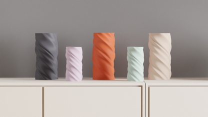 Original Minimalist Vase, Artistic Twisted Spiral Flower Holder, Geometric Tabletop Accent, Contemporary Sophisticated Elegant