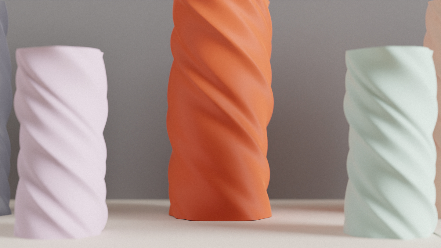 Original Minimalist Vase, Artistic Twisted Spiral Flower Holder, Geometric Tabletop Accent, Contemporary Sophisticated Elegant