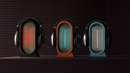 Headphone Stand, Ambient RGB Lamp, ArtDeco Headset Organizer, Minimalist Nightstand