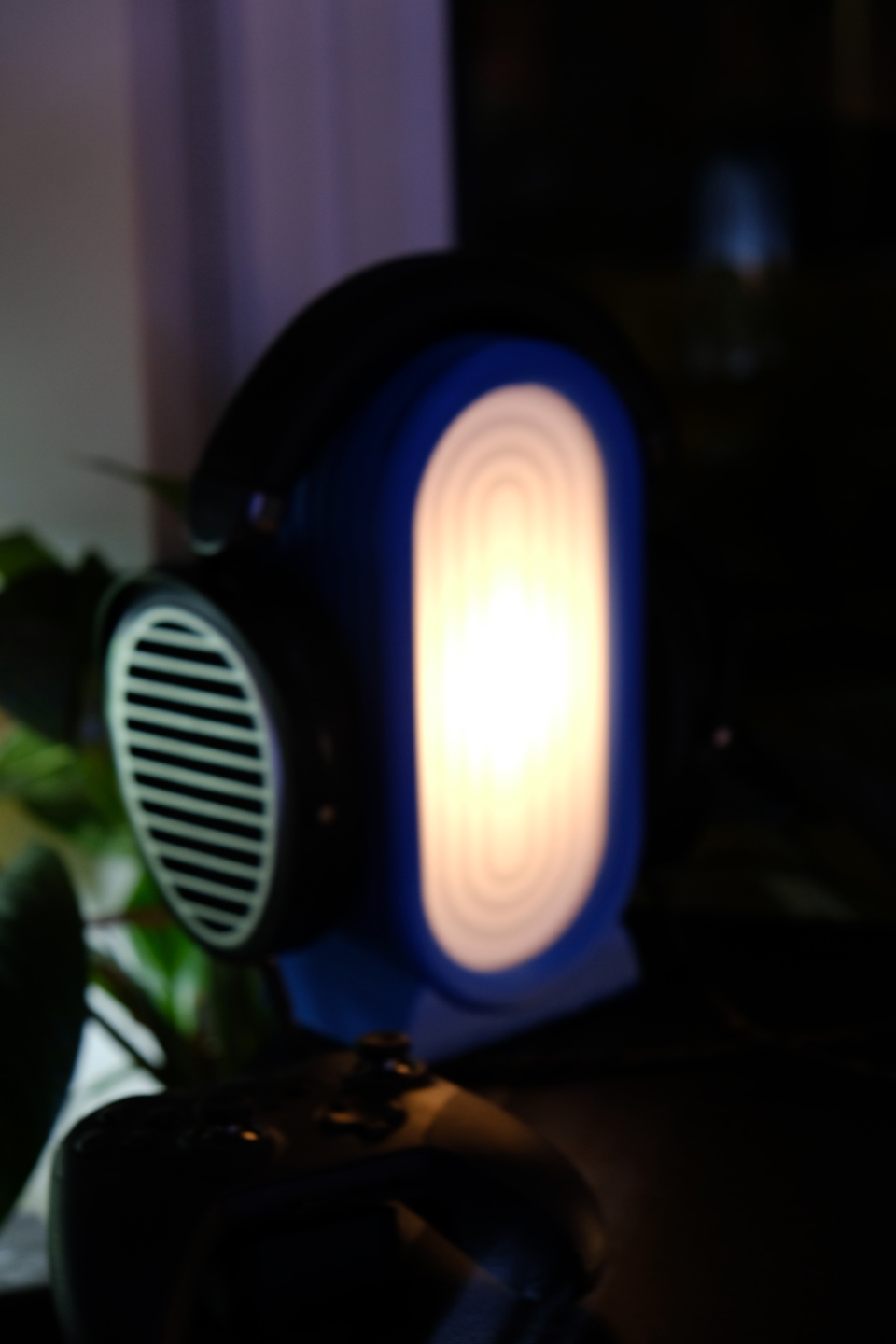 Headphone Stand, Ambient RGB Lamp, ArtDeco Headset Organizer, Minimalist Nightstand