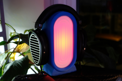 Headphone Stand, Ambient RGB Lamp, ArtDeco Headset Organizer, Minimalist Nightstand