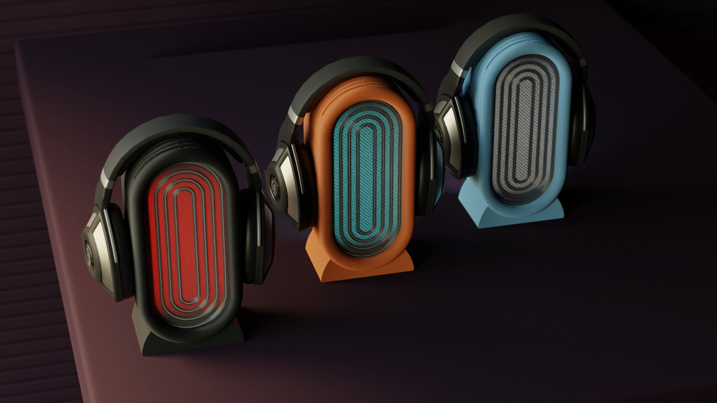 Headphone Stand, Ambient RGB Lamp, ArtDeco Headset Organizer, Minimalist Nightstand