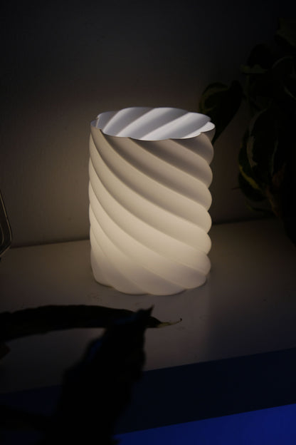 Pendant Light, Spiral Sculptural Shade, Nordic Bedside Ceiling Contemporary Accent