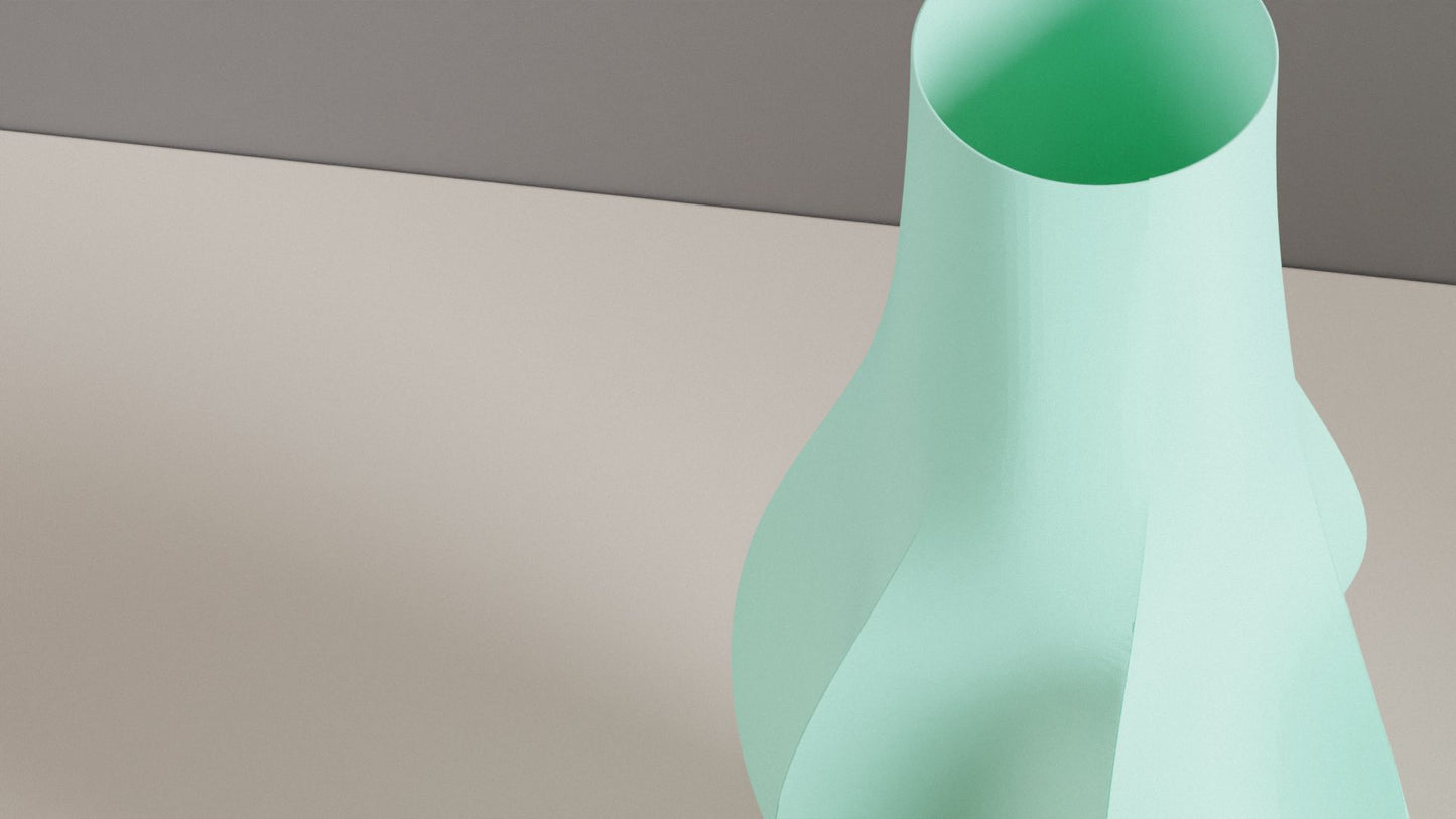 Original Undulating Wave Sculpture Vase, Modern Stylish Organic Curved Tabletop Accent, Art Deco Statement