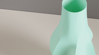 Original Undulating Wave Sculpture Vase, Modern Stylish Organic Curved Tabletop Accent, Art Deco Statement