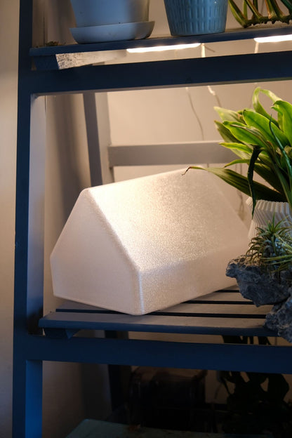 pendant lamp, reading nook bedside illuminator, architectural bibliophile nightstand