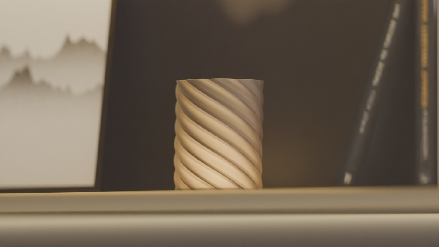 Pendant Light, Spiral Sculptural Shade, Nordic Bedside Ceiling Contemporary Accent