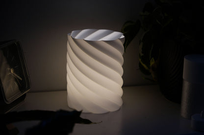 Pendant Light, Spiral Sculptural Shade, Nordic Bedside Ceiling Contemporary Accent