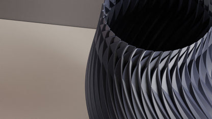 Spiral Vase, Parametric Swirl Tabletop Vessel, Contemporary Nordic Accent Sculpture