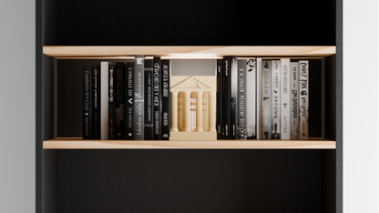 book nook light, hellenic temple bookshelf lamp, architectural statement ambience