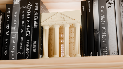 book nook light, hellenic temple bookshelf lamp, architectural statement ambience