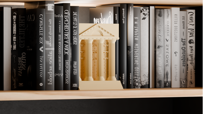 book nook light, hellenic temple bookshelf lamp, architectural statement ambience