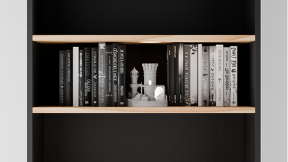 Stylish Gothic Book Nook Light, Original Meticulous Medieval Castle Illuminated, Artistic Bookshelf-Ready Library Accent