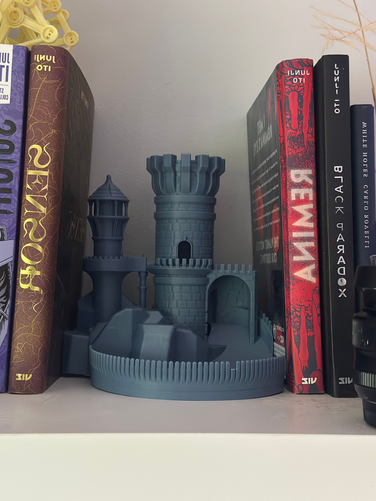 Stylish Gothic Book Nook Light, Original Meticulous Medieval Castle Illuminated, Artistic Bookshelf-Ready Library Accent