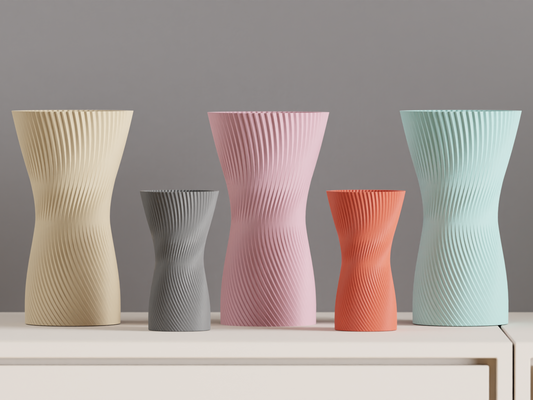 Japandi Style Spiral Vase, Elegant Twisted Hourglass Decorative Flower Holder, Stylish Contemporary Table Accent