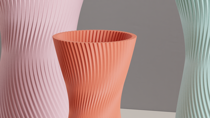 Japandi Style Spiral Vase, Elegant Twisted Hourglass Decorative Flower Holder, Stylish Contemporary Table Accent