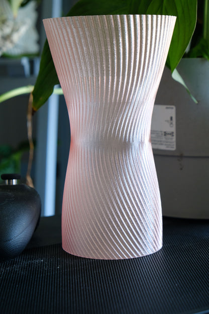 Japandi Style Spiral Vase, Elegant Twisted Hourglass Decorative Flower Holder, Stylish Contemporary Table Accent