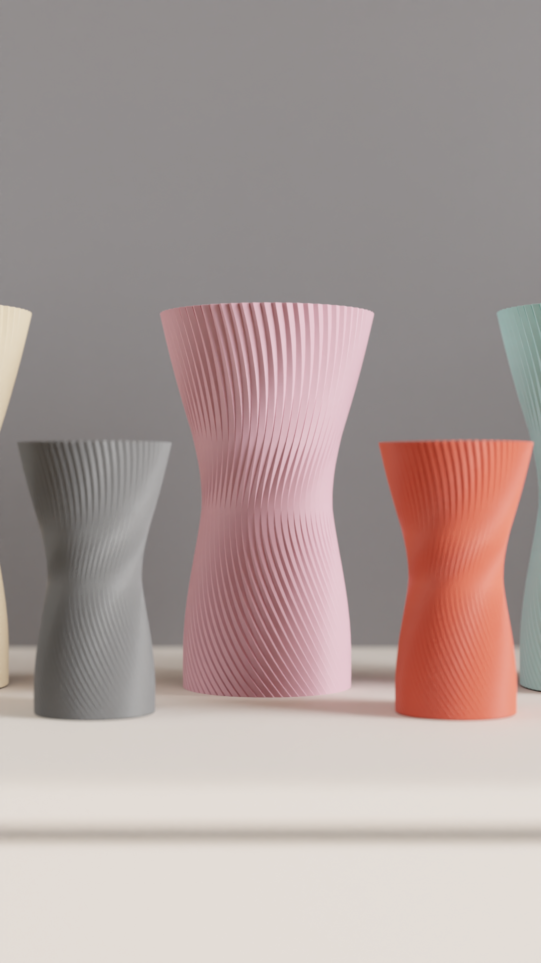 Japandi Style Spiral Vase, Elegant Twisted Hourglass Decorative Flower Holder, Stylish Contemporary Table Accent