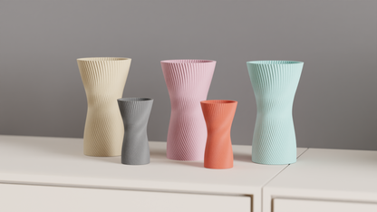 Japandi Style Spiral Vase, Elegant Twisted Hourglass Decorative Flower Holder, Stylish Contemporary Table Accent