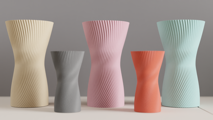 Japandi Style Spiral Vase, Elegant Twisted Hourglass Decorative Flower Holder, Stylish Contemporary Table Accent