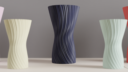 ripple vase, geometric texture, nordic sculptural centerpiece, matte tabletop, white