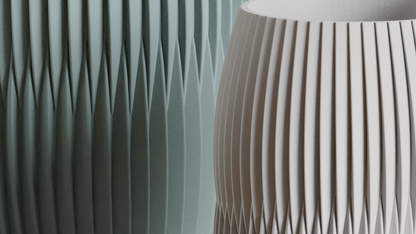 Nordic Style Ribbed Barrel Vase, Original Contemporary Flower Holder, Stylish Sculptural Tabletop Accent Decorative