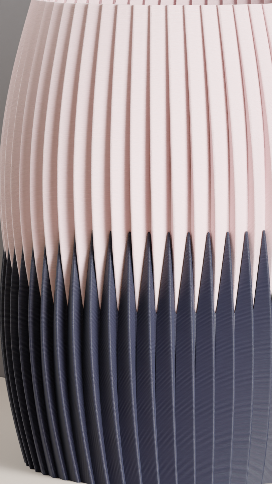 Pleated Vase, Dual Tone Contemporary Tabletop Statementpiece, Elegant Floral Holder