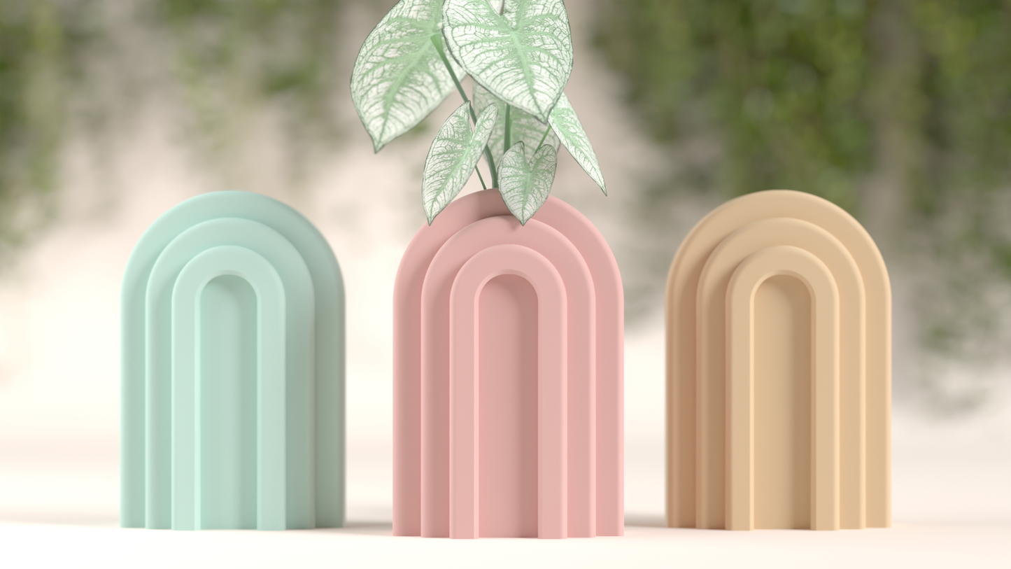 Propagation Vase, Contemporary Geometric Arch Display, Desktop Botanical Tube Planter