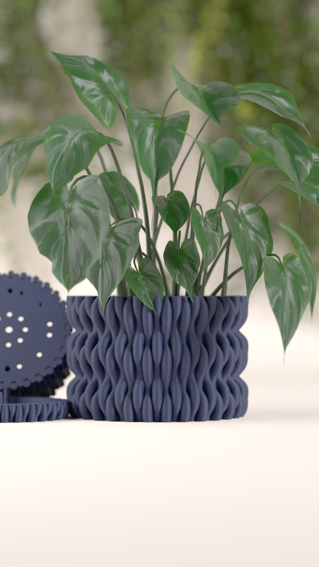 Stylish Planter Undulating Container, Artistic Hidden Drip Tray Succulent, Modern Nordic Style Contemporary Statement