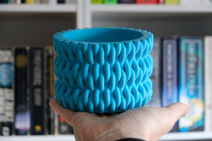 Succulent Planter, Hidden Drip Tray, Sculptural Textured Desk Organizer, Modern Nordic