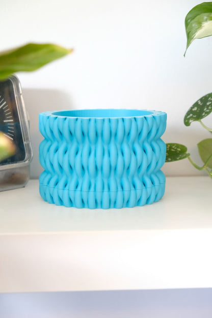 Succulent Planter, Hidden Drip Tray, Sculptural Textured Desk Organizer, Modern Nordic