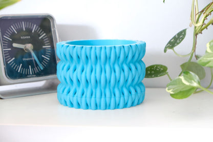 Succulent Planter, Hidden Drip Tray, Sculptural Textured Desk Organizer, Modern Nordic