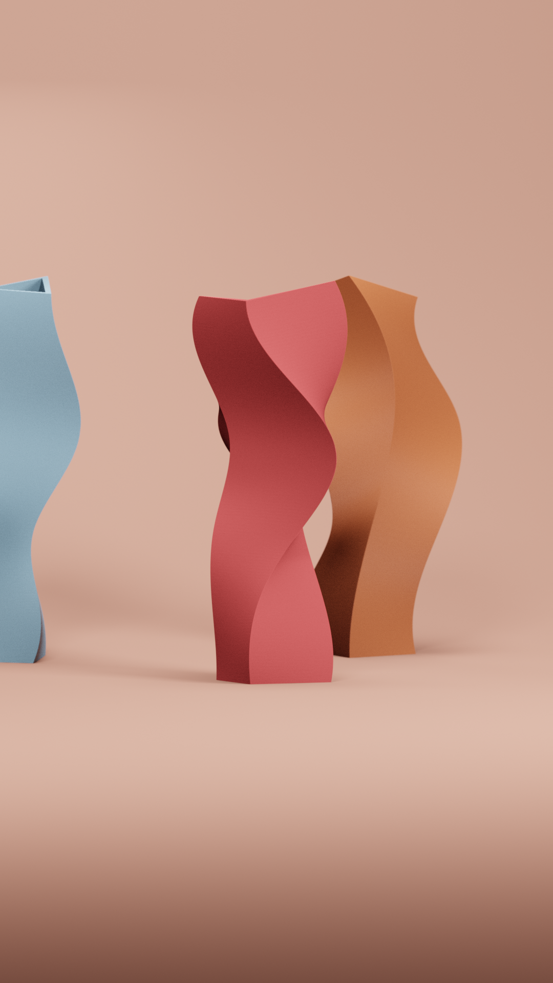 Artistic Twisted Sculptural Vase, Modern Geometric Curved Tabletop Accent, Minimalist Stylish Decorative Flower Holder