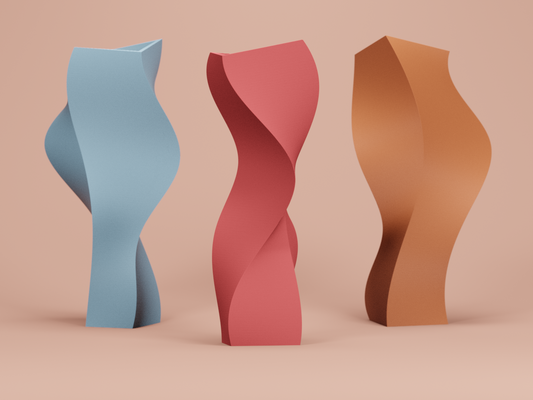 Artistic Twisted Sculptural Vase, Modern Geometric Curved Tabletop Accent, Minimalist Stylish Decorative Flower Holder