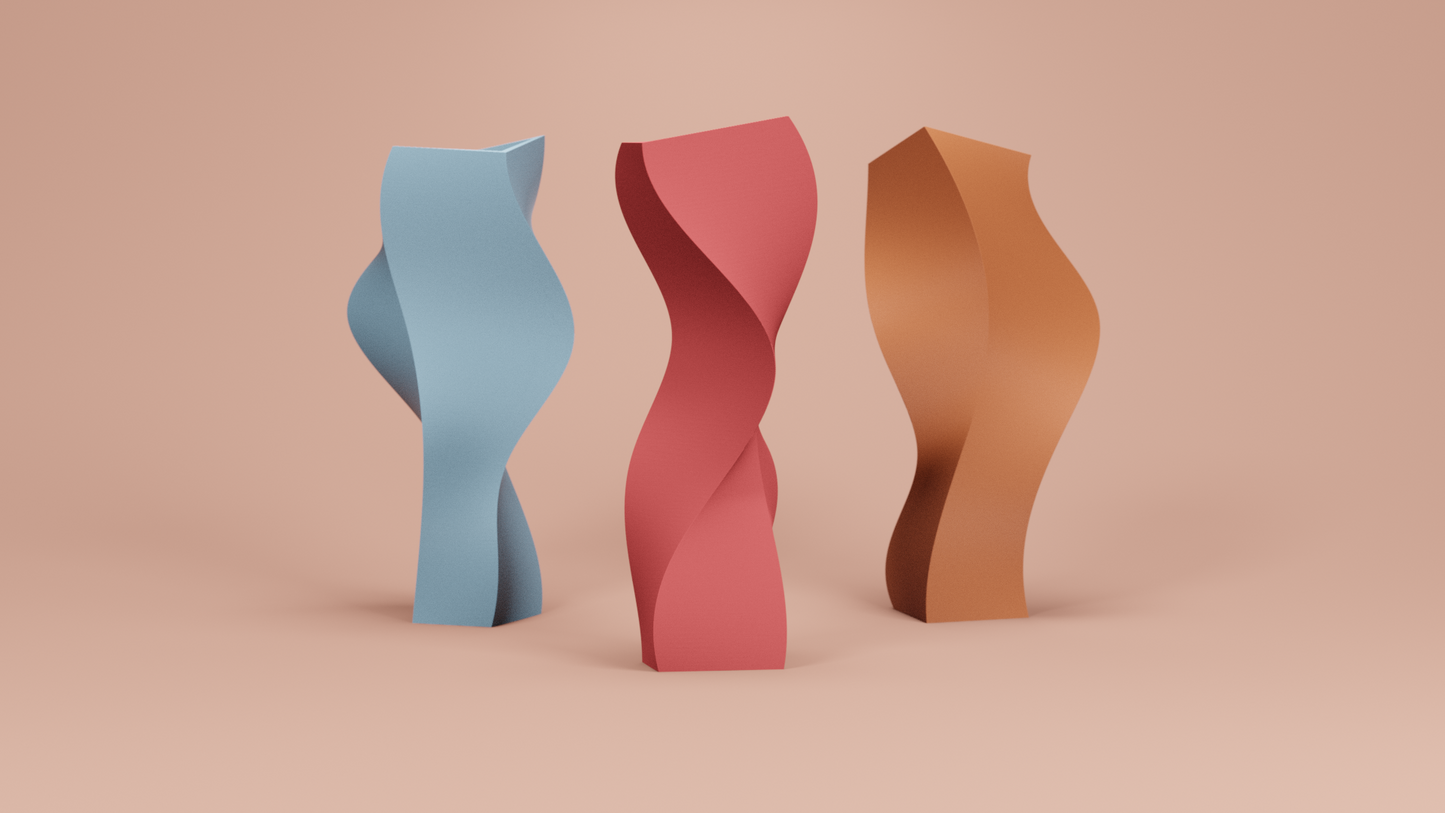 Artistic Twisted Sculptural Vase, Modern Geometric Curved Tabletop Accent, Minimalist Stylish Decorative Flower Holder