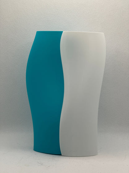 sculptural vase, interlocking decorative vessel, contemporary table accent, minimalist elegance