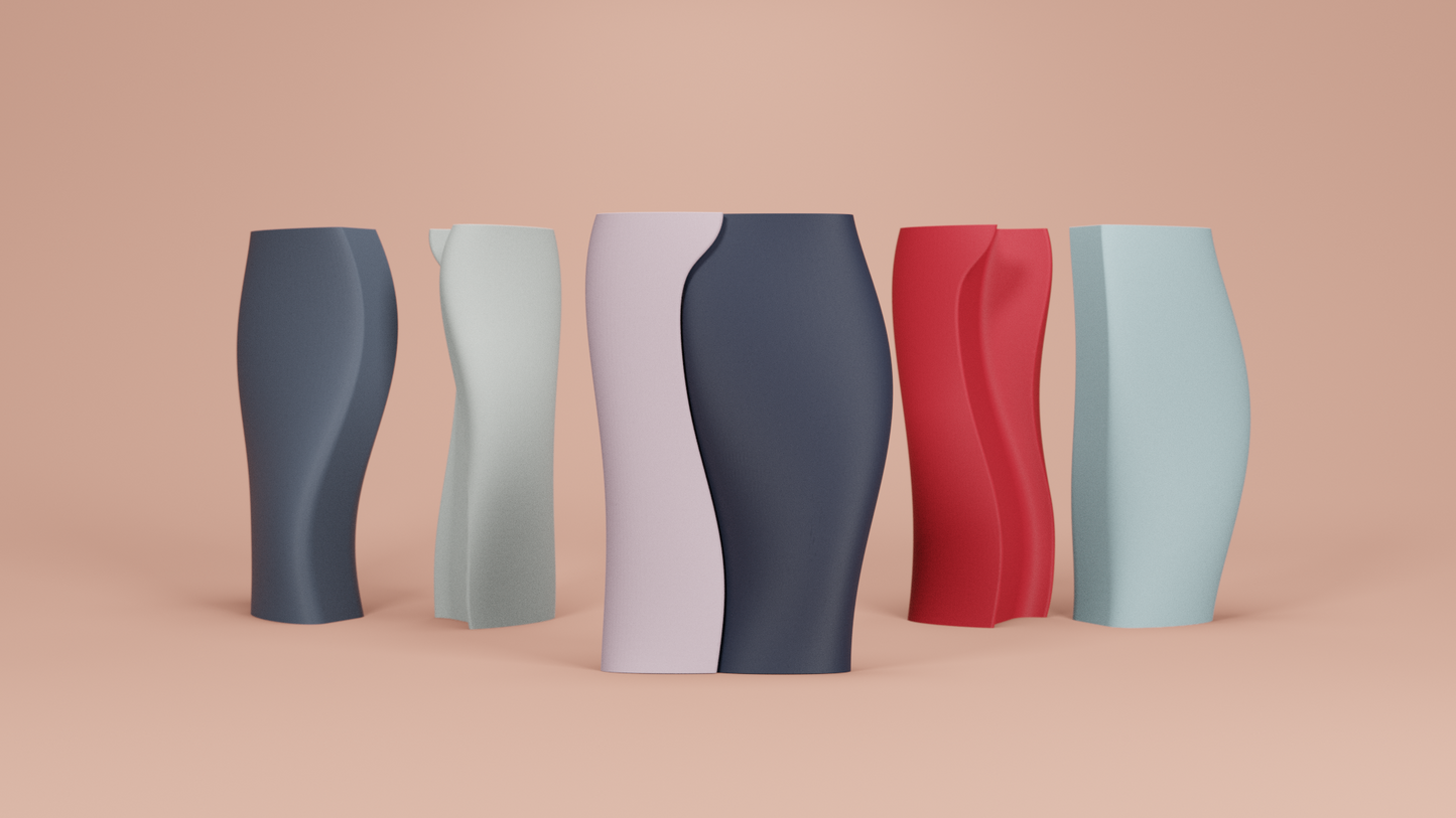 sculptural vase, interlocking decorative vessel, contemporary table accent, minimalist elegance