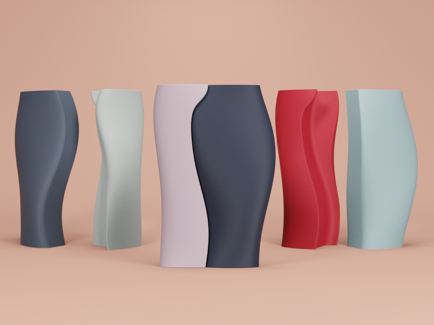 sculptural vase, interlocking decorative vessel, contemporary table accent, minimalist elegance