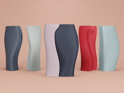 sculptural vase, interlocking decorative vessel, contemporary table accent, minimalist elegance