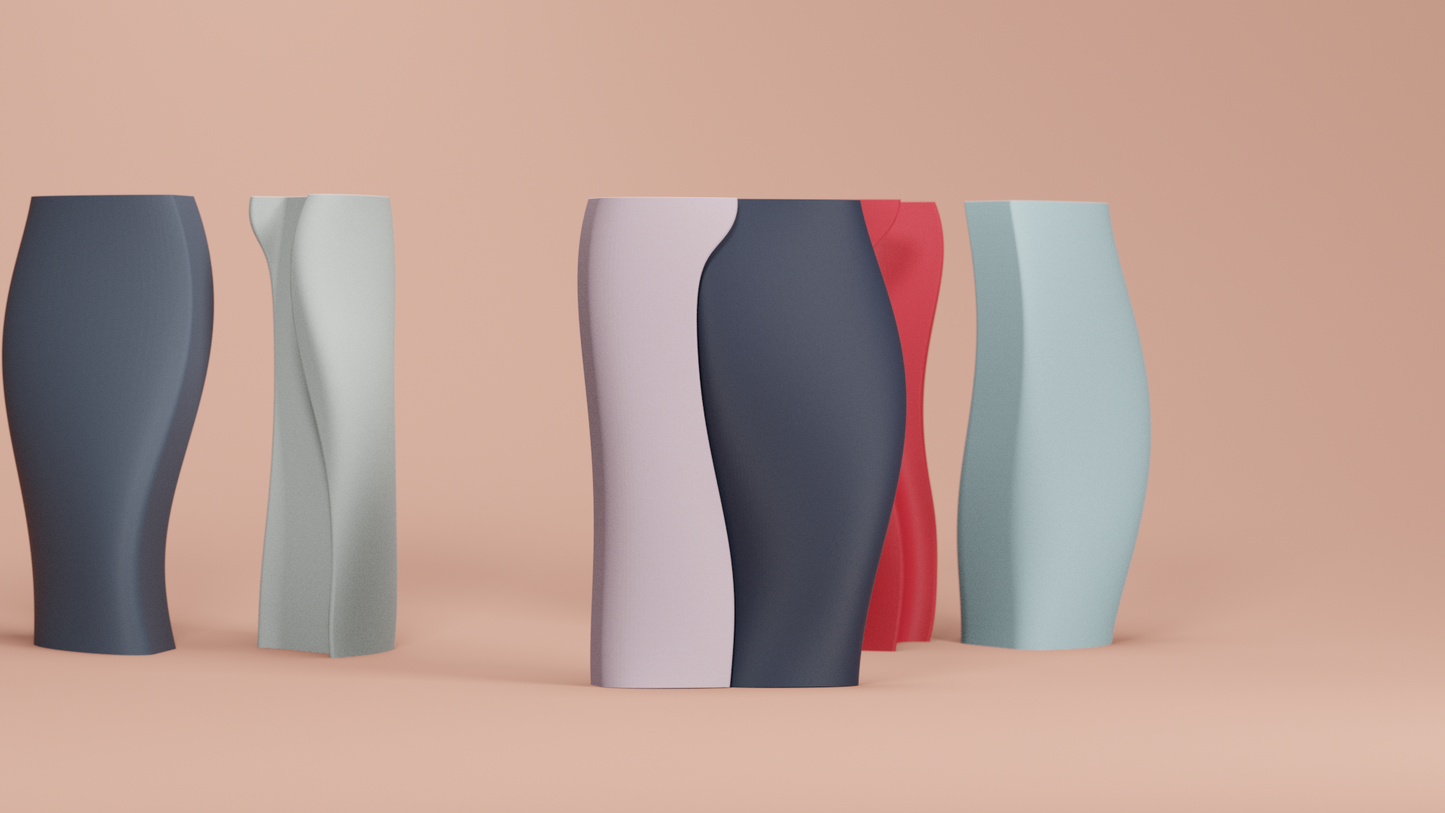 sculptural vase, interlocking decorative vessel, contemporary table accent, minimalist elegance