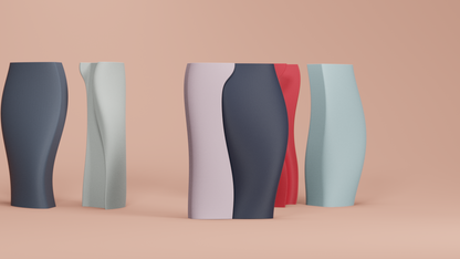 sculptural vase, interlocking decorative vessel, contemporary table accent, minimalist elegance