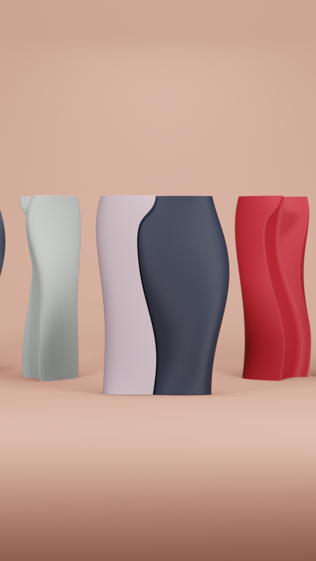 sculptural vase, interlocking decorative vessel, contemporary table accent, minimalist elegance